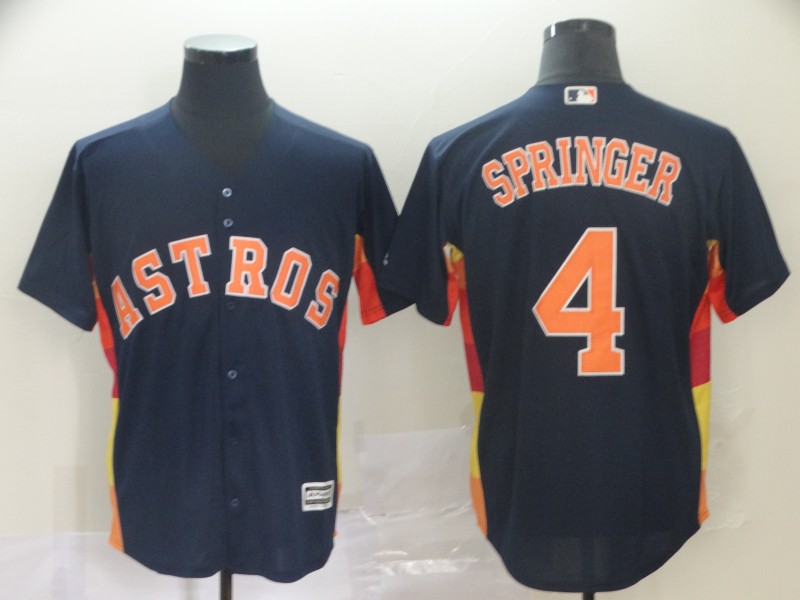 Men Houston Astros #4 Springer blue game MLB Jerseys->houston astros->MLB Jersey